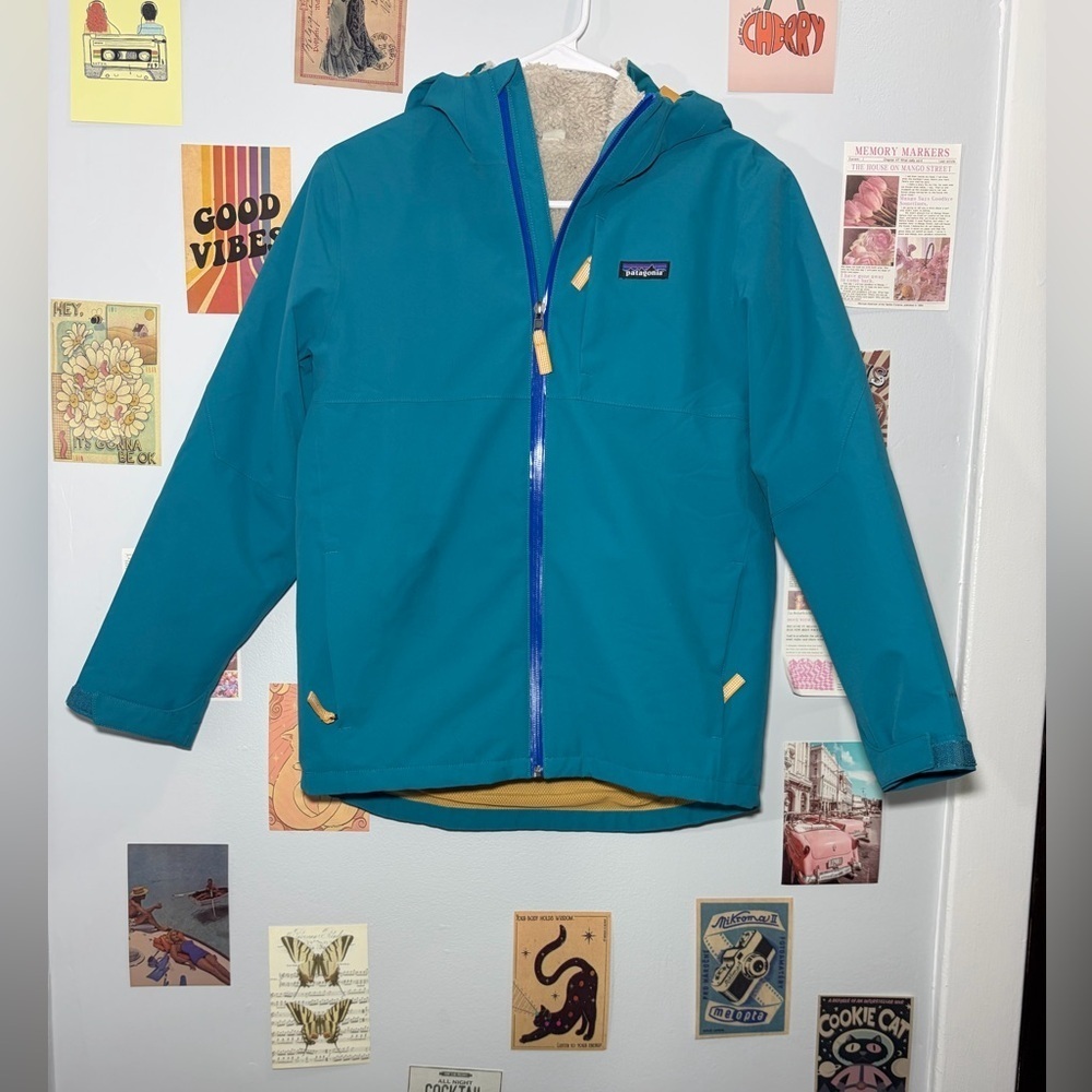 Patagonia Blue Jacket with Yellow Details
